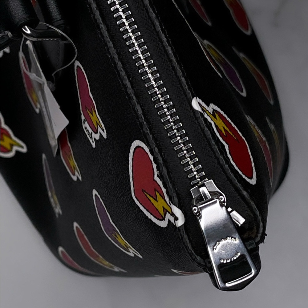 Coach Black Tote with Heart and Lightning Print - Picture 4 of 6